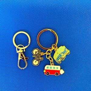 Whimsical RETRO traveling bag charm/key chain